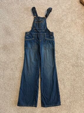 Old Navy Dark Blue Denim Women's Wide-Leg Overalls